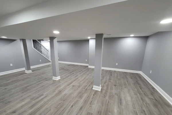 Finished Basement NJ with Lighting and Flooring Upgrades